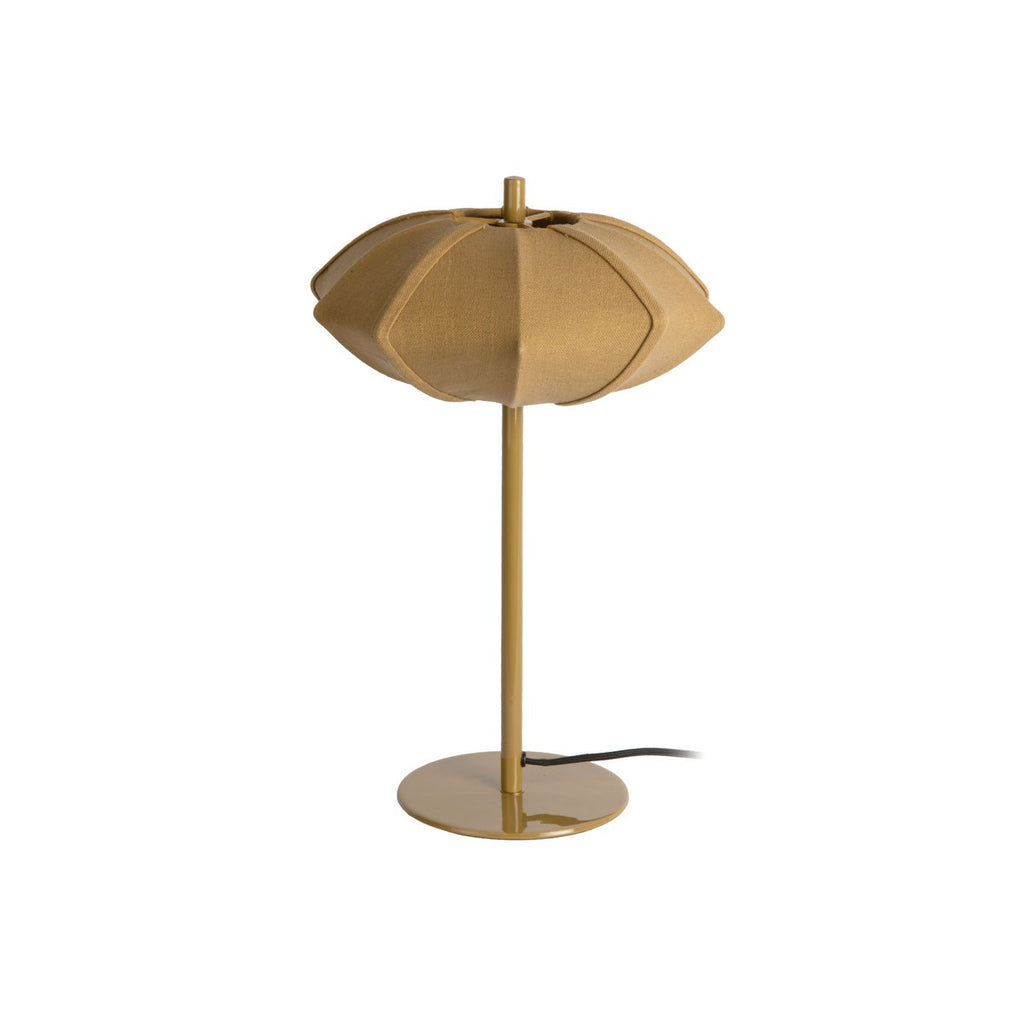 Lampe de Table Paris Disque Coton Champagne Doré Ø34×49 cm