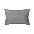 Housse de Coussin Noël Glimt Ornements Appliqués Cœur Flocon Boules Laine Gris Rouge 30×50 cm