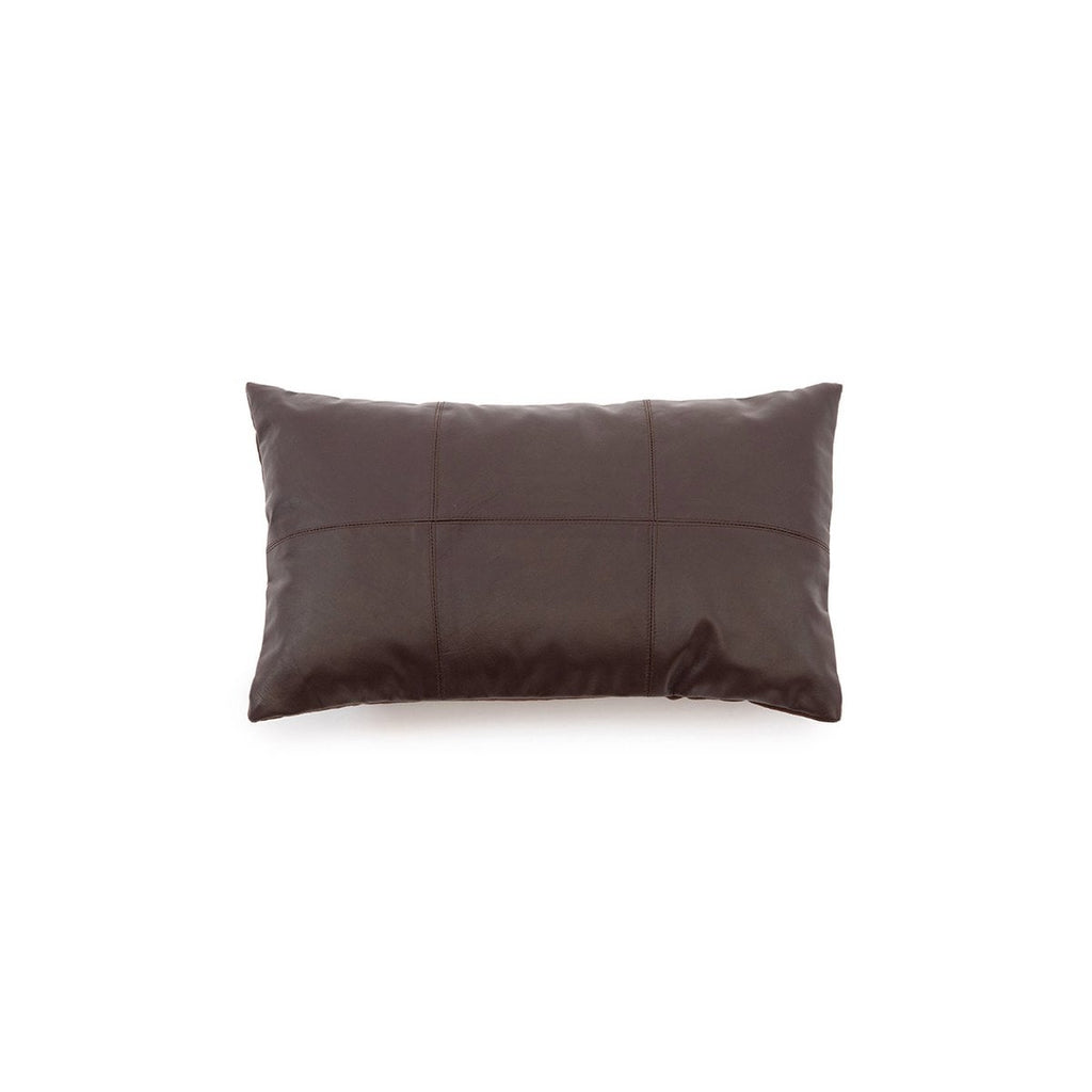 Housse de Coussin ÉBÈNE Cuir Chocolat 30×50 cm