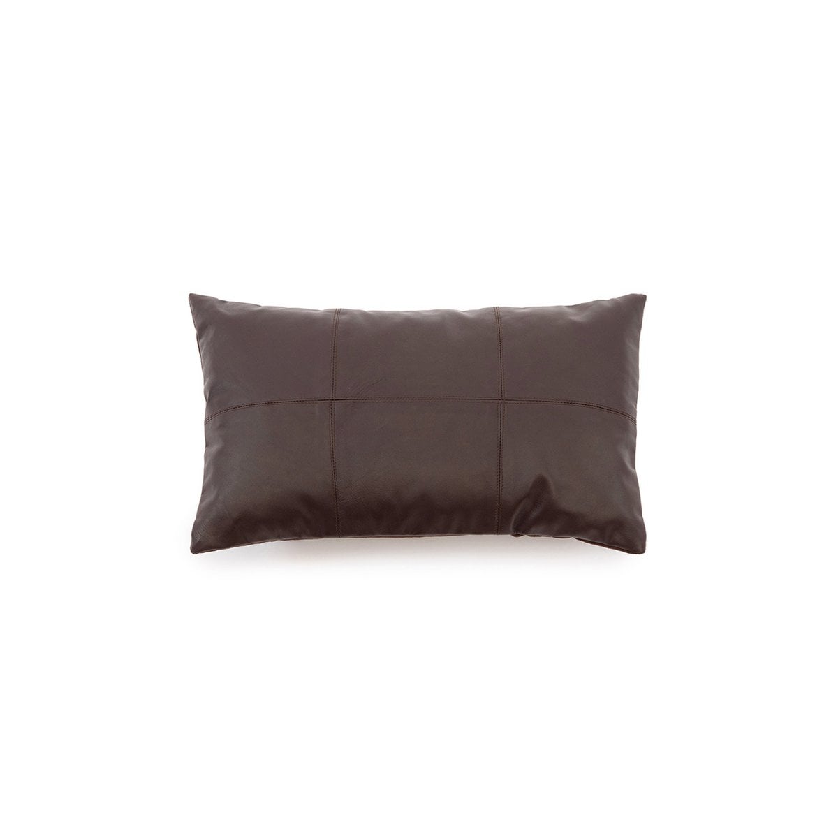 Housse de Coussin ÉBÈNE Cuir Chocolat 30×50 cm