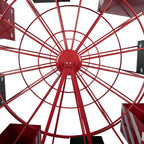 Décoration Noël Grande Roue Métal Rouge 137×50×160 cm