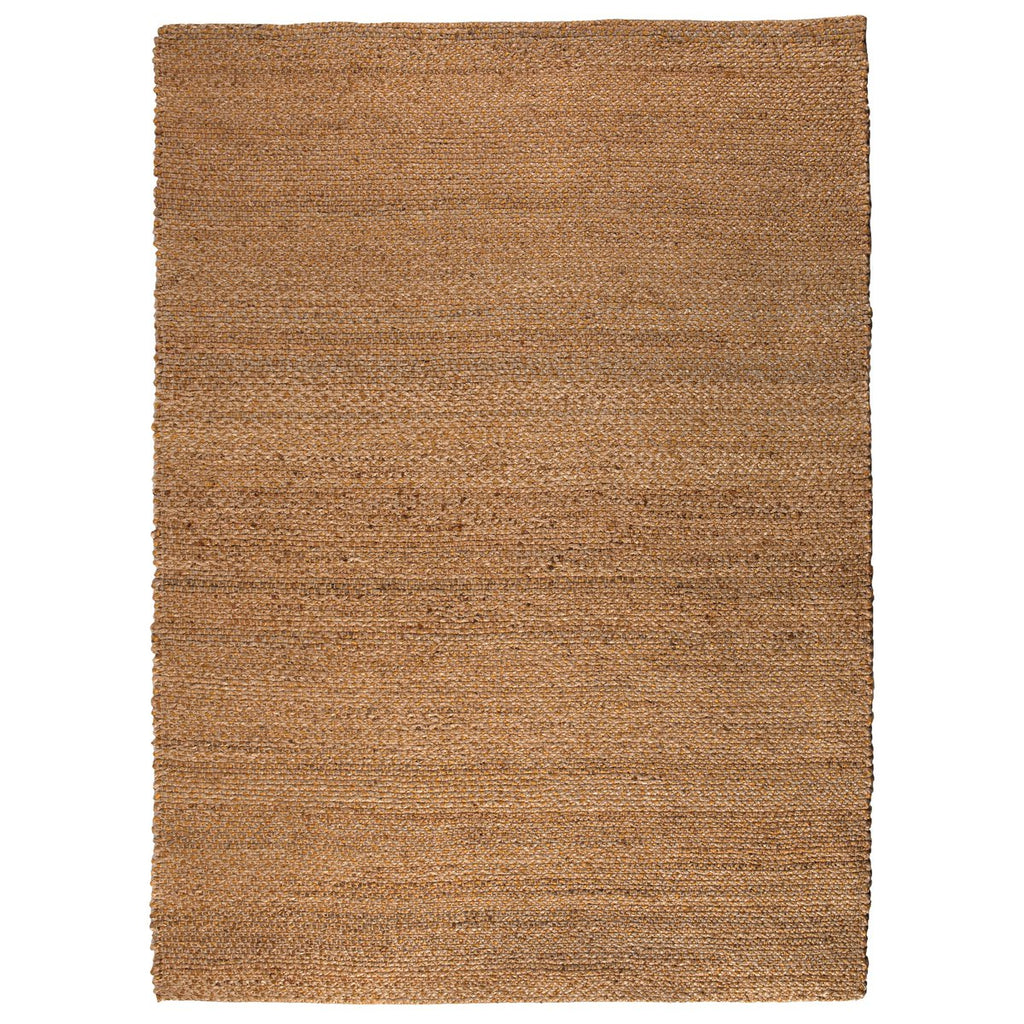 Grand tapis de salon rectangulaire en jute et coton coloris bronze Vivaraise.