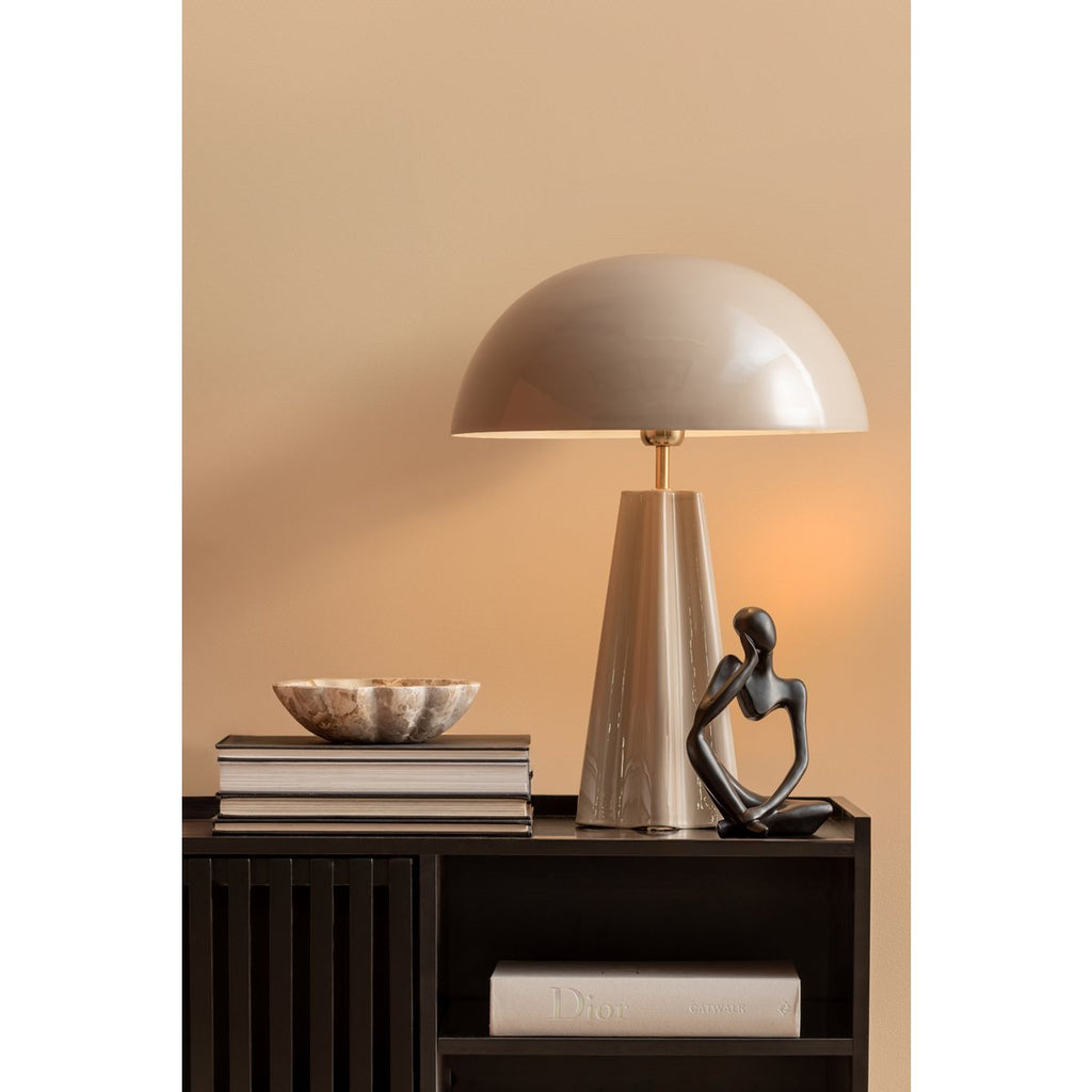Lampe de Table Grand Format Fer Taupe Amplio XL Ø40 cm