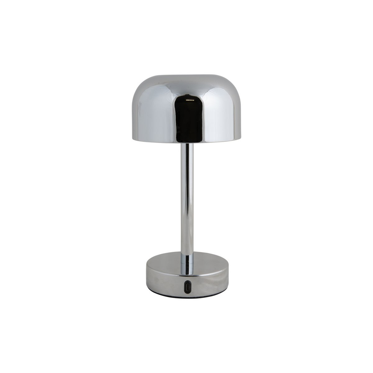 Lampe en Métal james vue d'ensemble, lampe chrome moderne sur fons blanc 