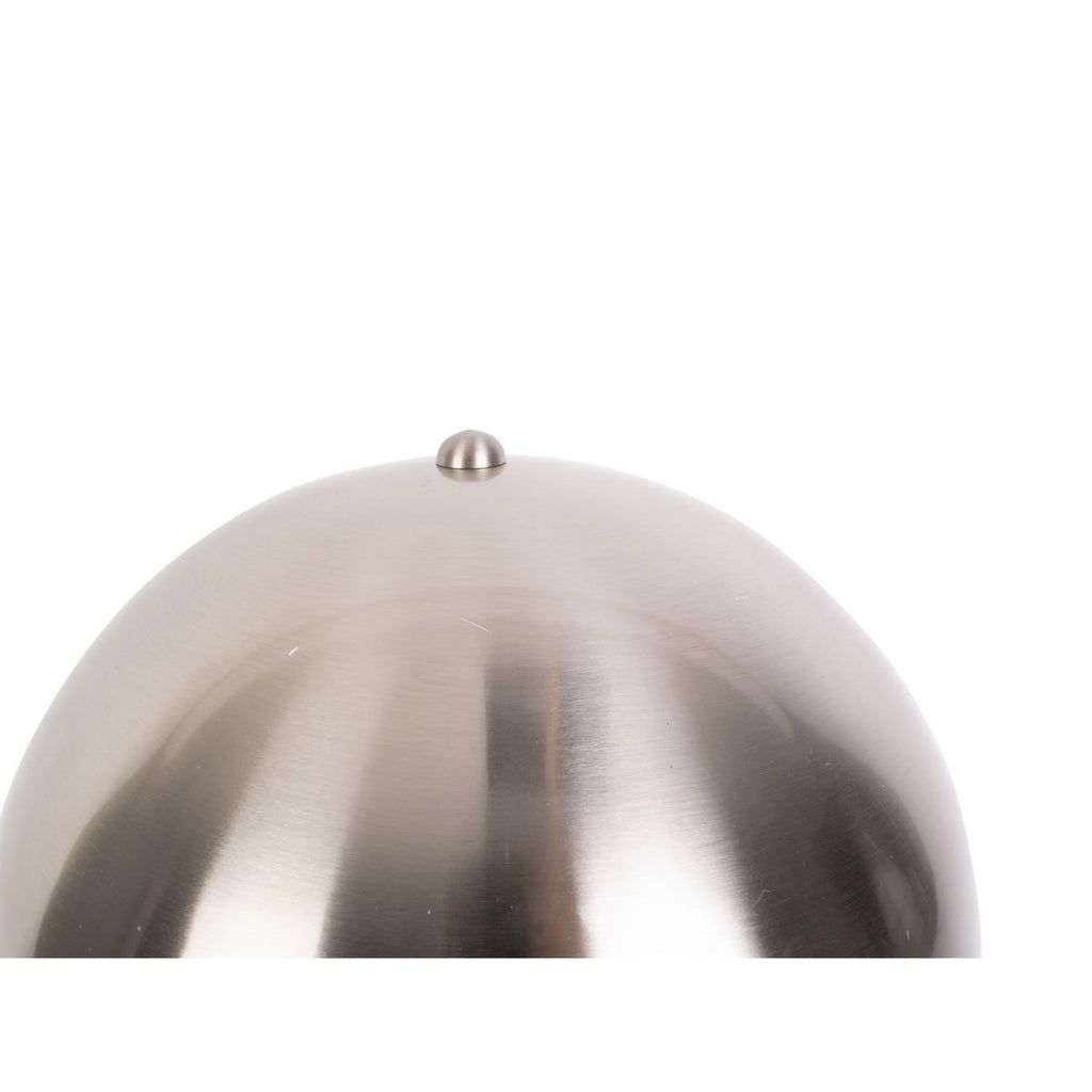 Lampe à poser design en métal argent nickel brossé zoom sur le dôme