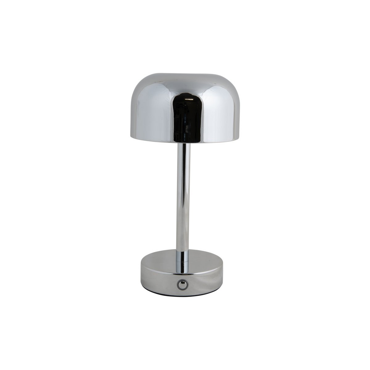 Lampe à poser design forme champignon couleur argent chromé avec pied fin