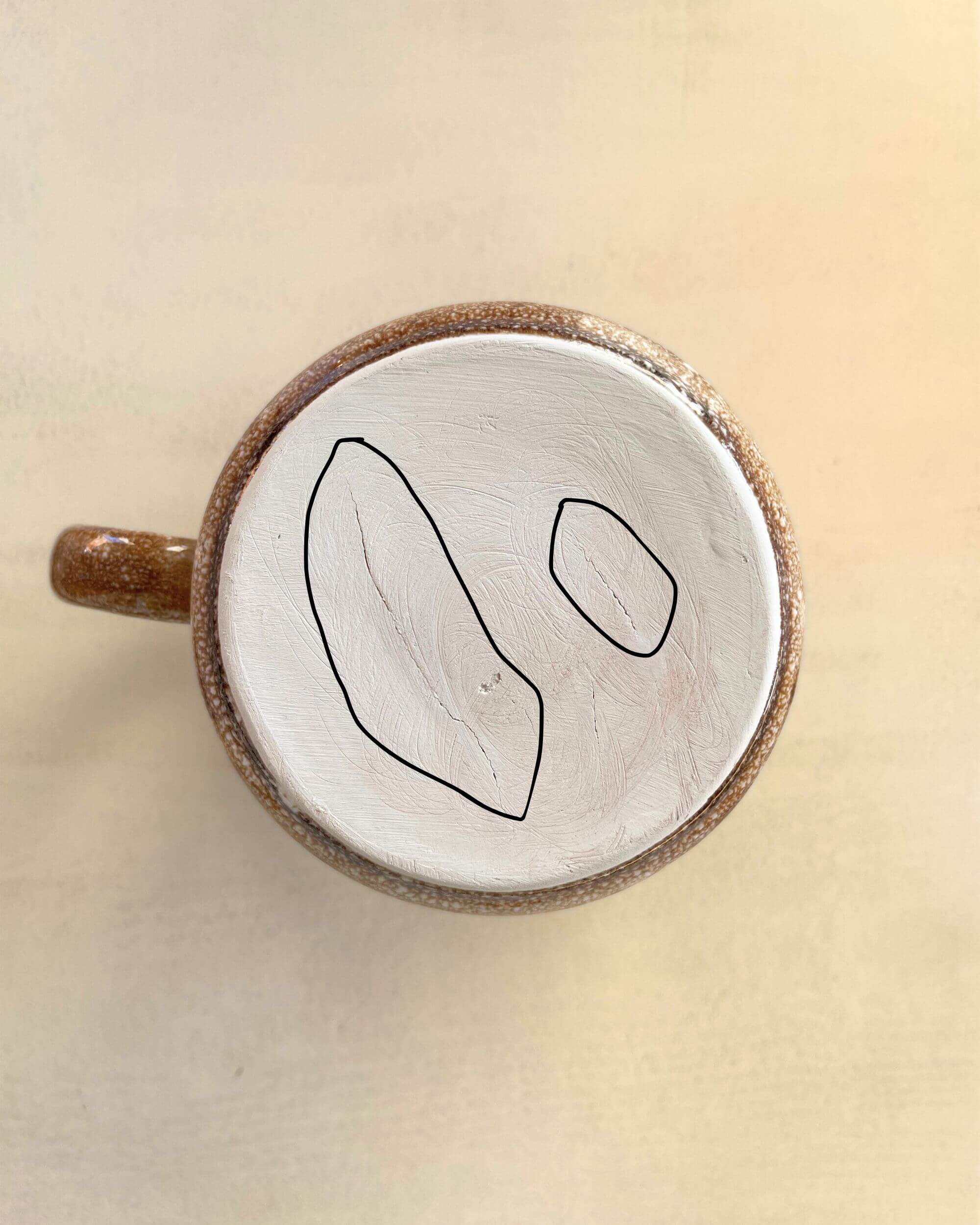 Mug KARAMELO Seconde chance beige et caramel, légères craquelures sous la base