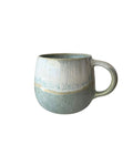 Mug artisanal SÉRÉNITÉ en céramique vert aqua et blanc fait main