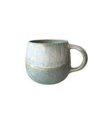 Mug artisanal SÉRÉNITÉ en céramique vert aqua et blanc fait main