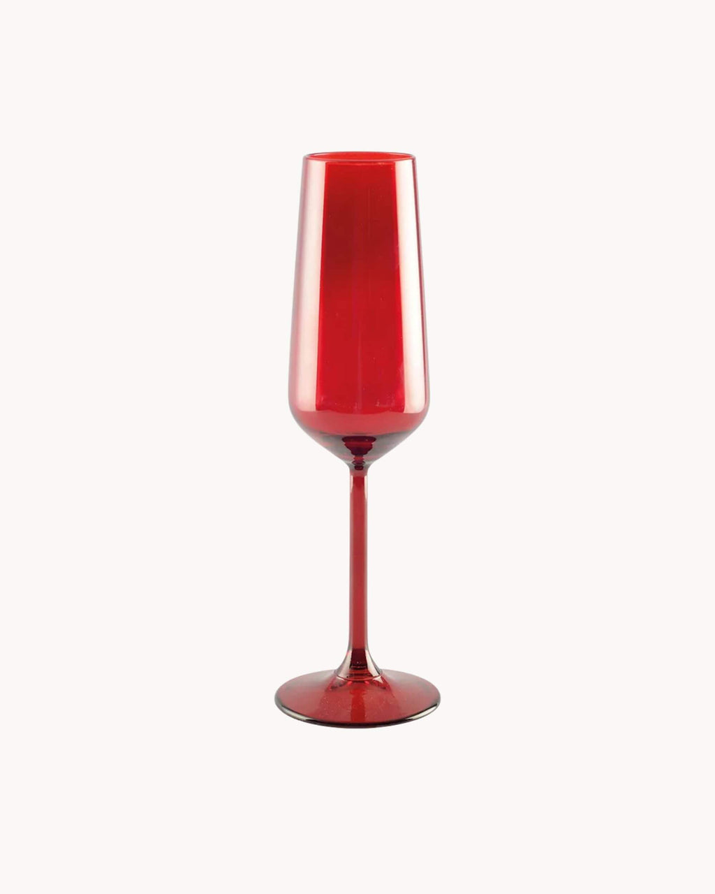 Flûte à champagne rouge RUBY en verre, vue individuelle
