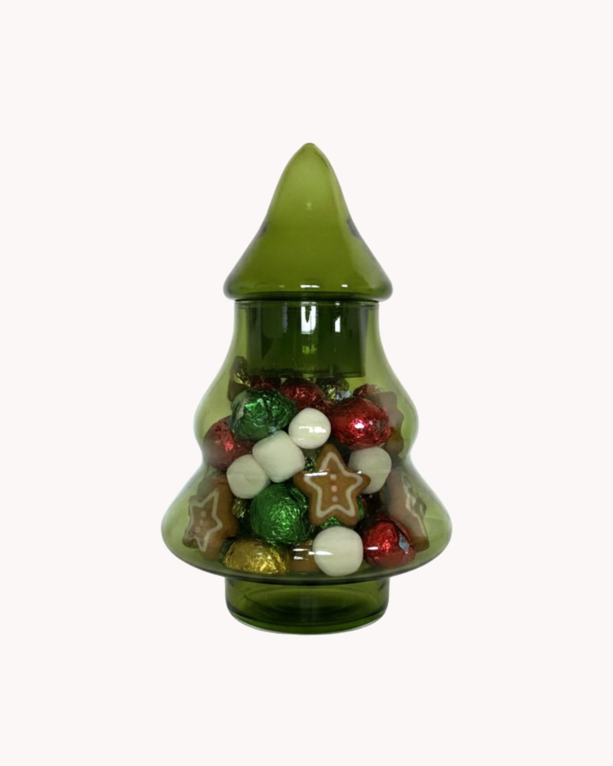 Bonbonnière SALI en verre vert artisanale
