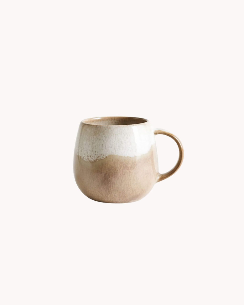 Tasse à café artisanale DUNAS en céramique beige naturel, faite main au Portugal, vue de face