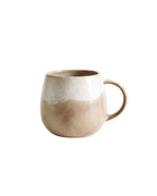 Tasse à café artisanale DUNAS en céramique beige naturel, faite main au Portugal, vue de face